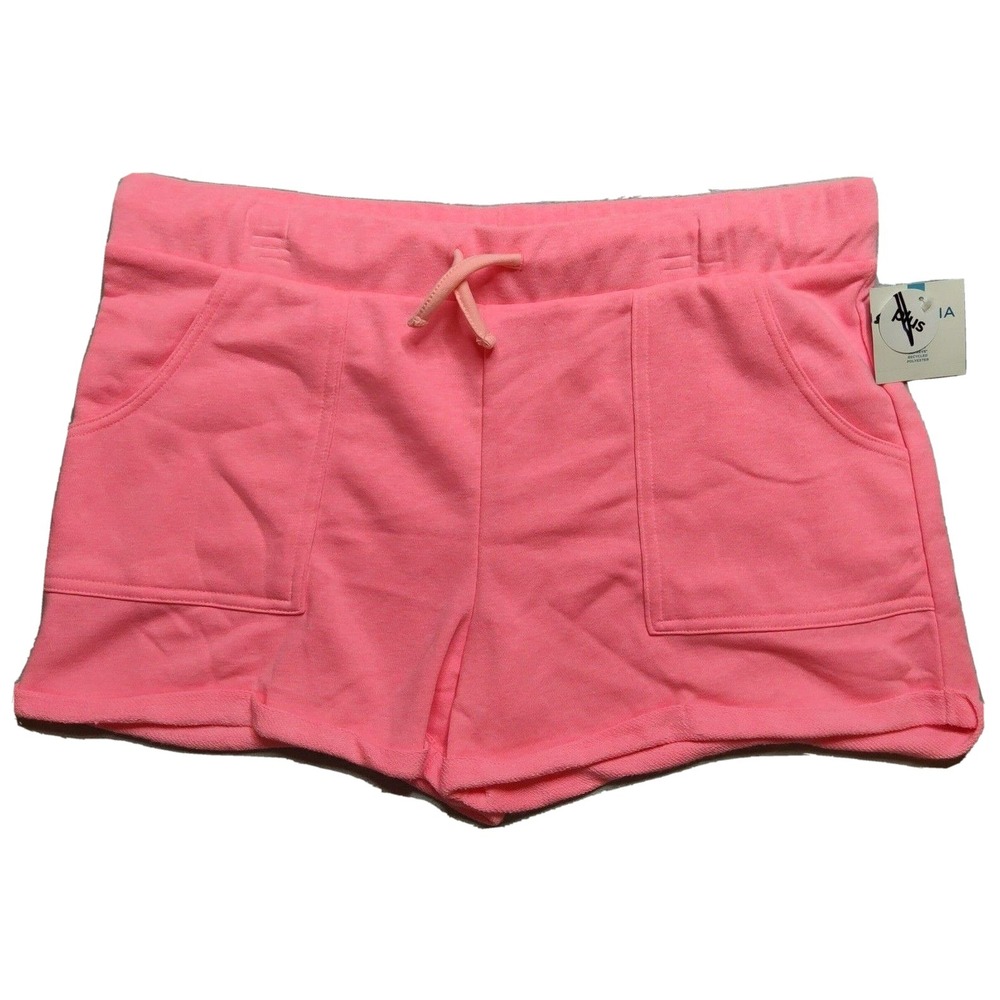 Arizona Juniors Plus 2XL 20.5 Neon Flamingo Pink‎ Pull On 3" Sweat Short NEW